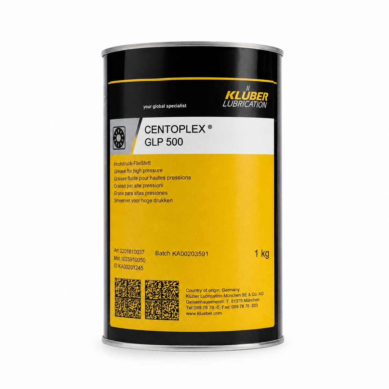 Смазка Klüber CENTOPLEX GLP 500 (арт. 0201810037)
