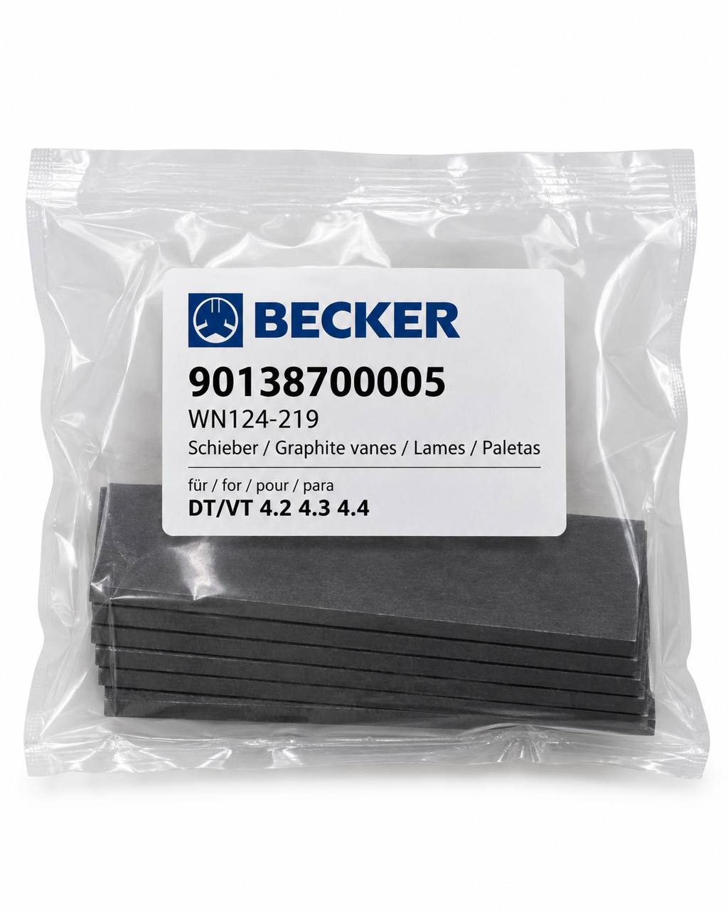 Комплект графитовых лопаток Becker DT / VT 4.2–4.4, 5 шт. (арт. 90138700005)